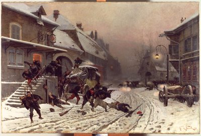 Der Angriff bei Morgengrauen, 1877 von Alphonse Marie de Neuville